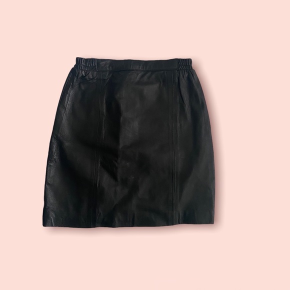Vintage Dresses & Skirts - 🪩3/$30 VTG High Waisted Genuine Leather Skirt